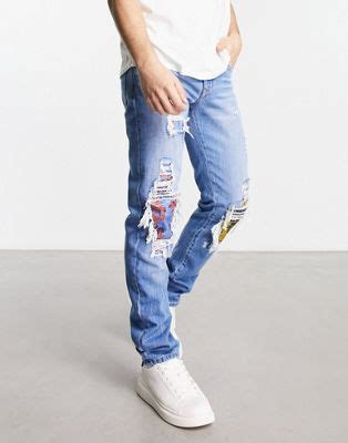 tacchi versace asos|Versace Jeans Couture ripped patch jeans in blue.